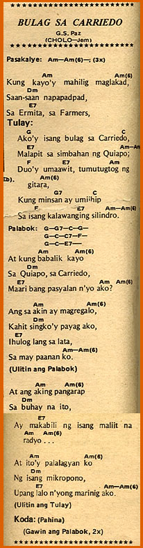 Bulag Sa Carriedo Lyrics