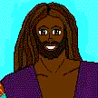 Robin, black man with long dreadlocks