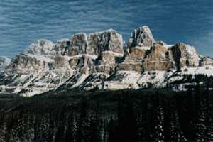 Castle Mountain in winter