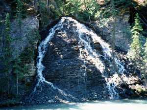 A waterfall in Maligne Canyon